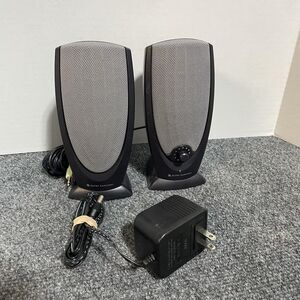 Altec Lansing Computer Speakers 2.0 Set With Power Adapter Volume Control Black